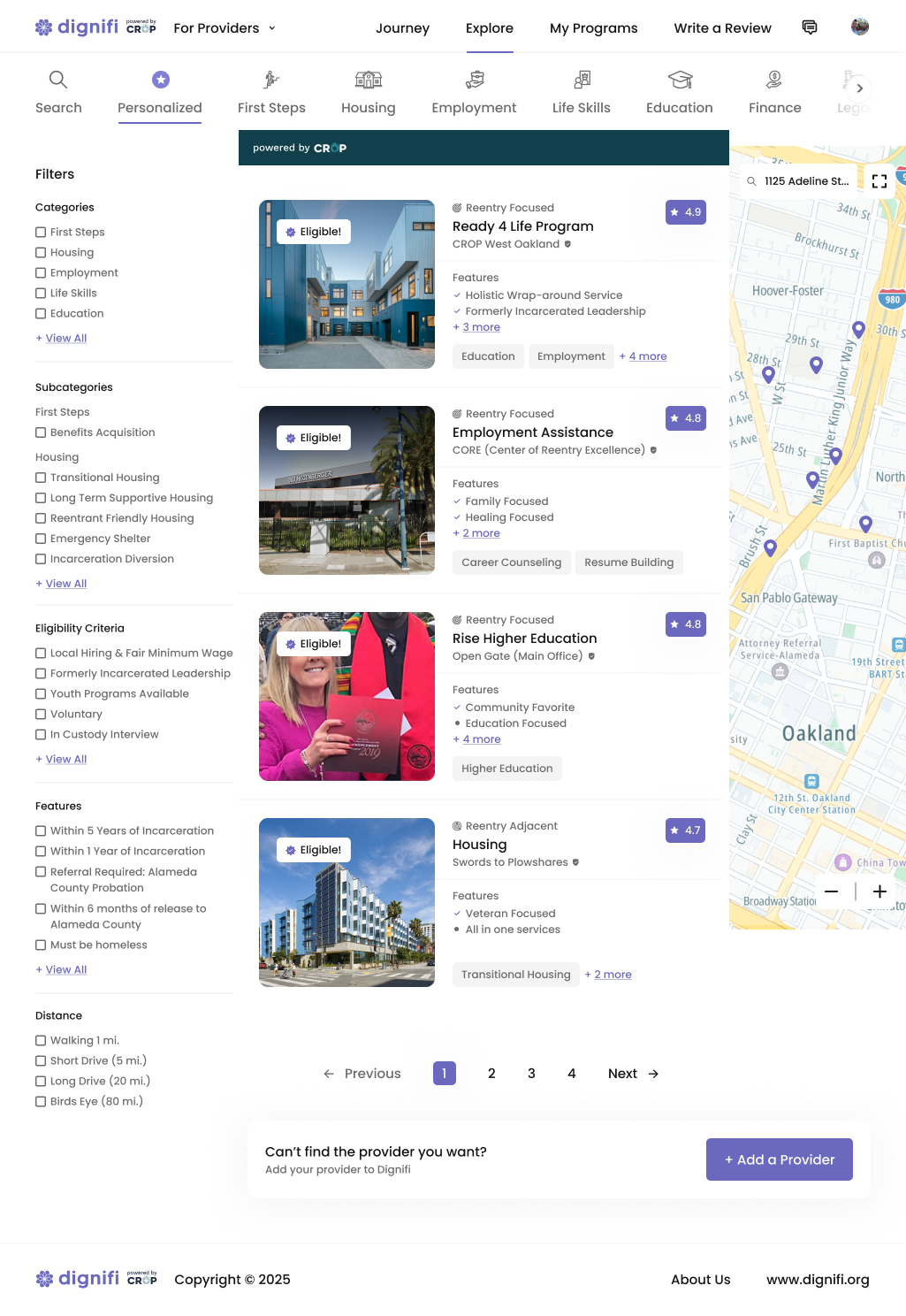 Dignifi Explore screen